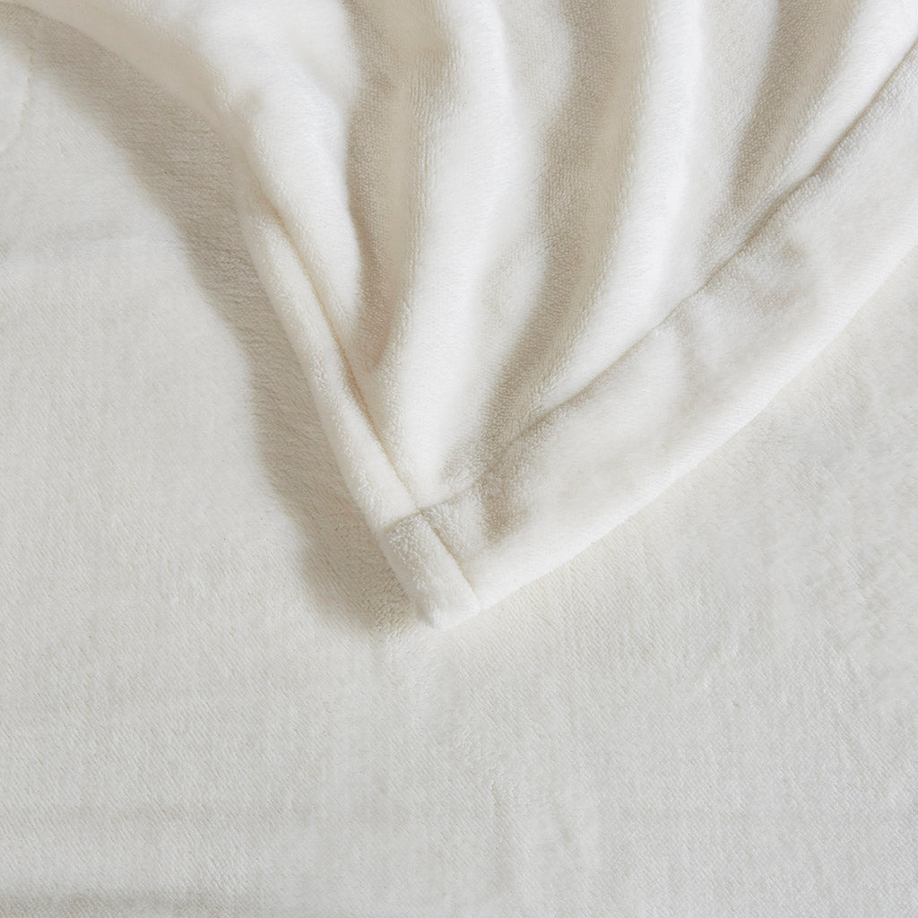 Plush Heated Blanket - Ivory