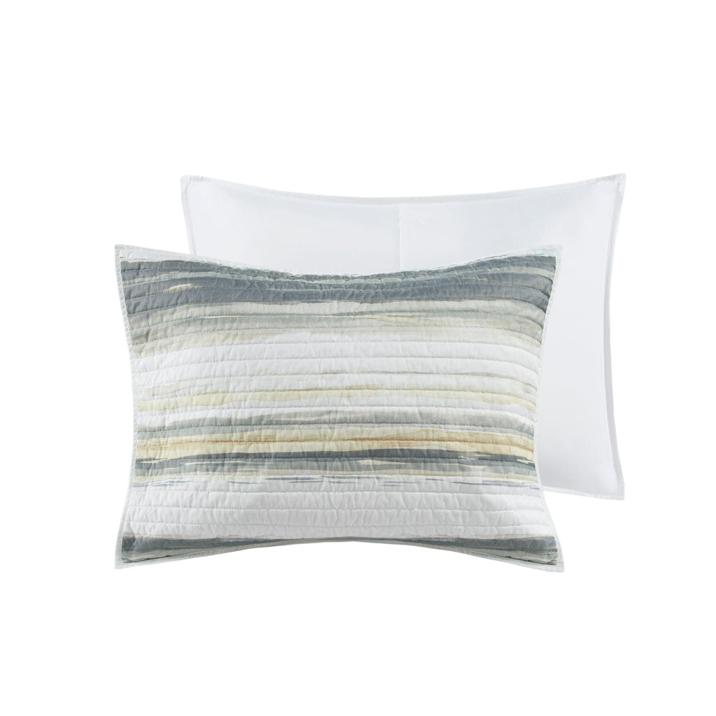 Marina 6 Piece Printed Quilt Set with Throw Pillows - Yellow