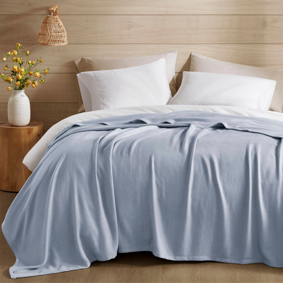 Bamboo Cotton Rayon Blanket - Light Blue