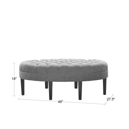 Martin Surfboard Tufted Ottoman - Linen