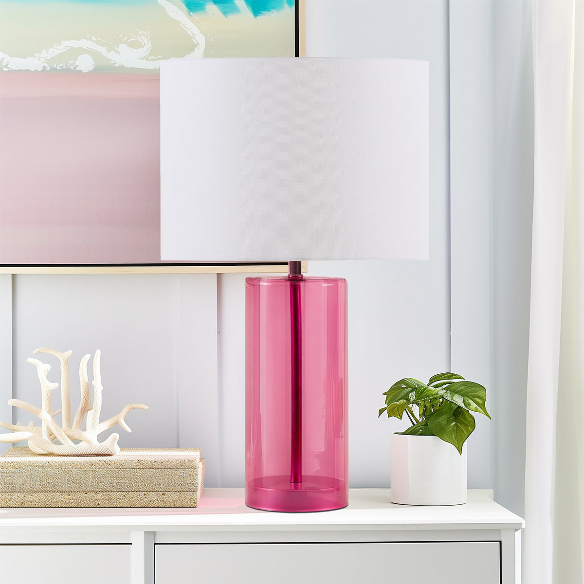Neonova Glass Table Lamp - Pink