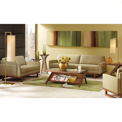 Rocket wood & tempered glass coffee table - Pecan