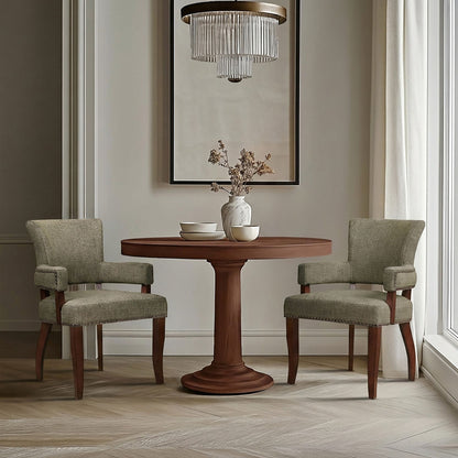 Dawson Upholstered Dining Chair with Padded Arm - Brown