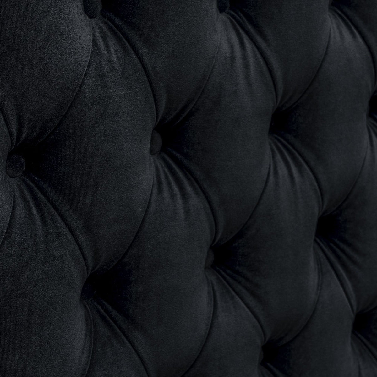 Amelia Upholstered Wingback Headboard with Button Tufting & Nailhead Trim - Black Velvet