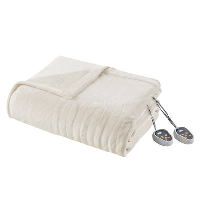 Plush Heated Blanket - Ivory