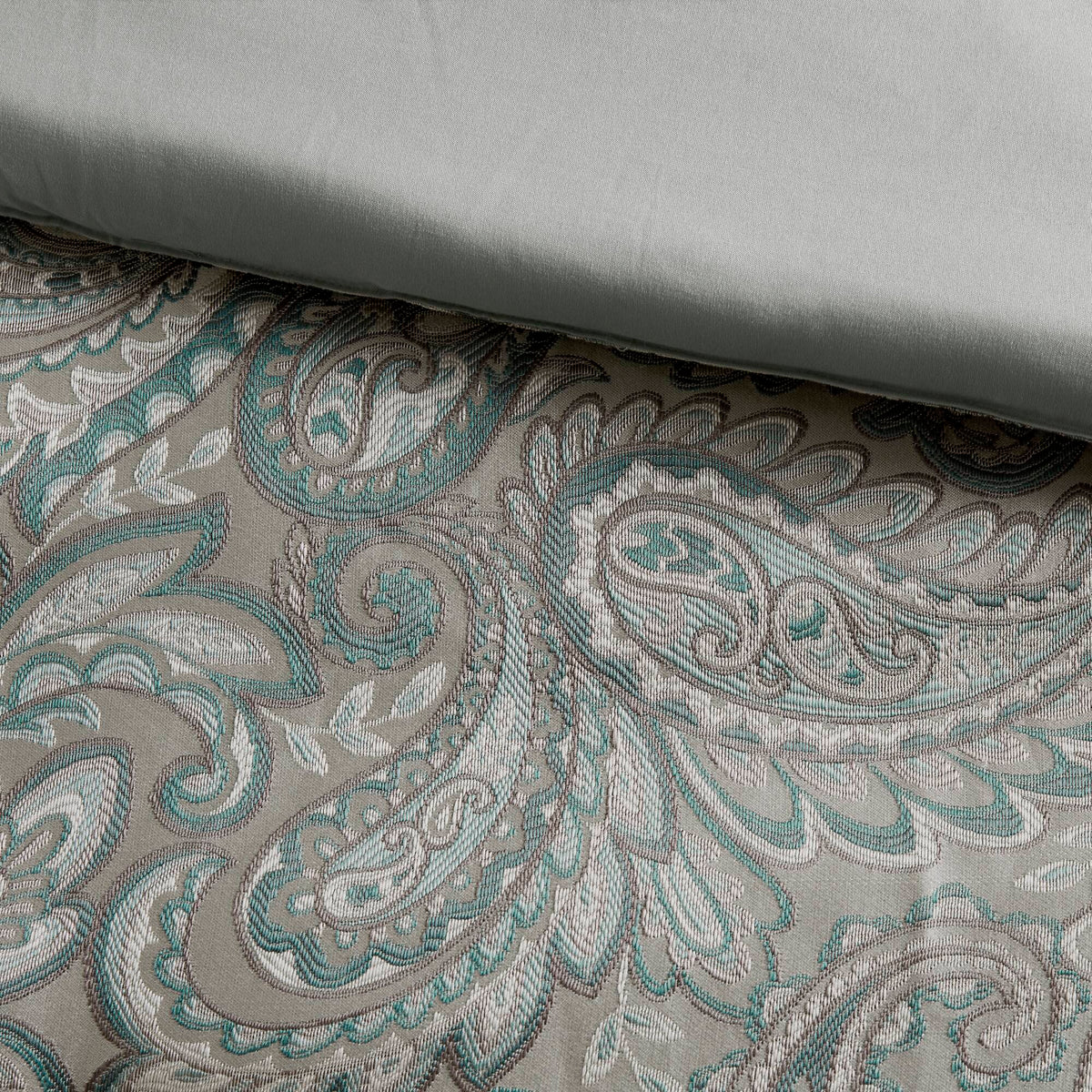 Aubrey 12 Piece Comforter Set with Cotton Bed Sheets - Teal