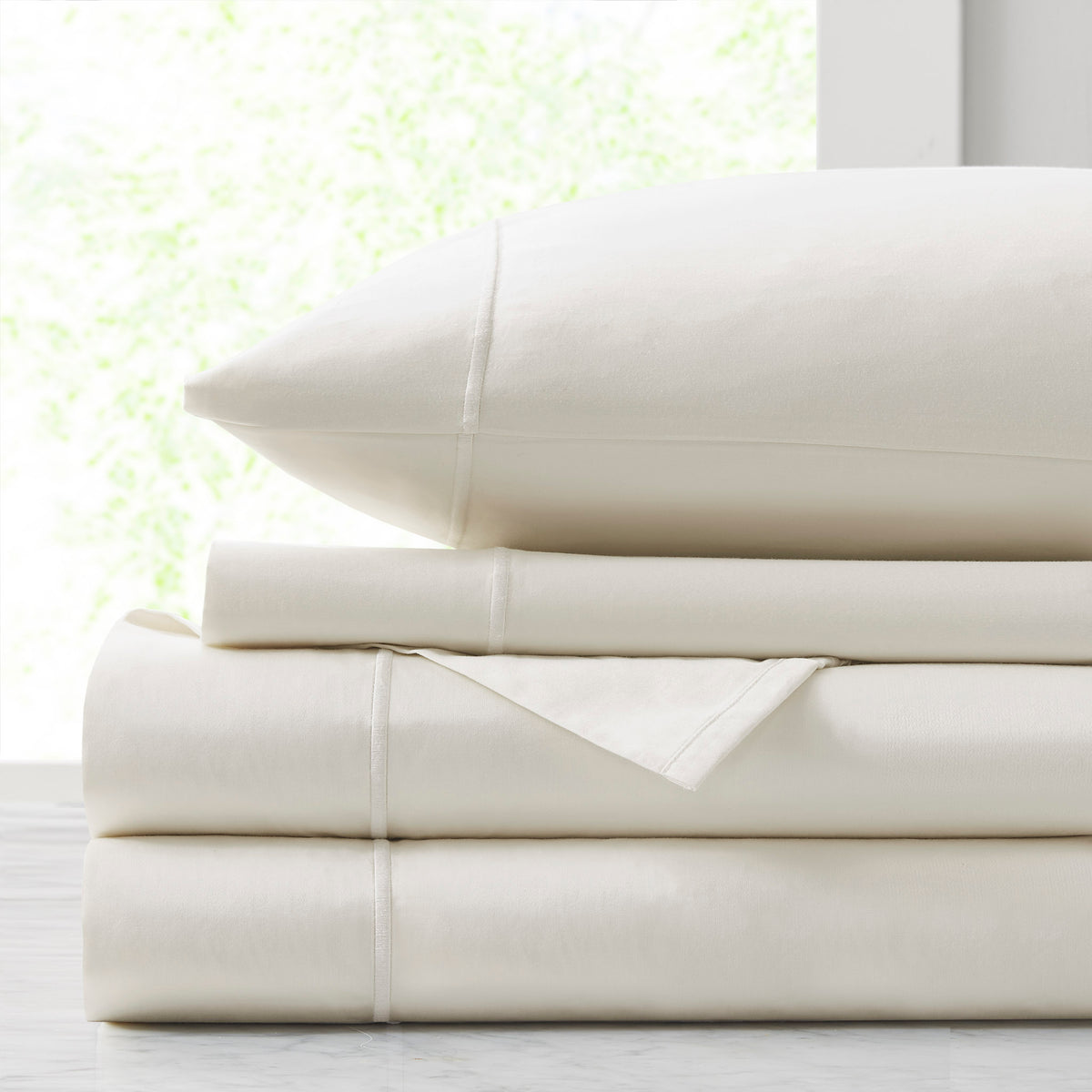 Luxury Egyptian 500TC Cotton Sheet Set - Ivory