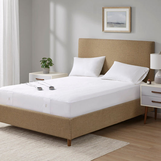 Cool Touch Heated Mattress Pad - White