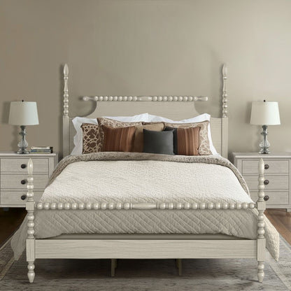 Beckett Turned Wood Spindle Bed - Antique Cream