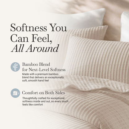 Hayden  3-Piece Cotton Blend Textured Knit Quilt Set - Linen