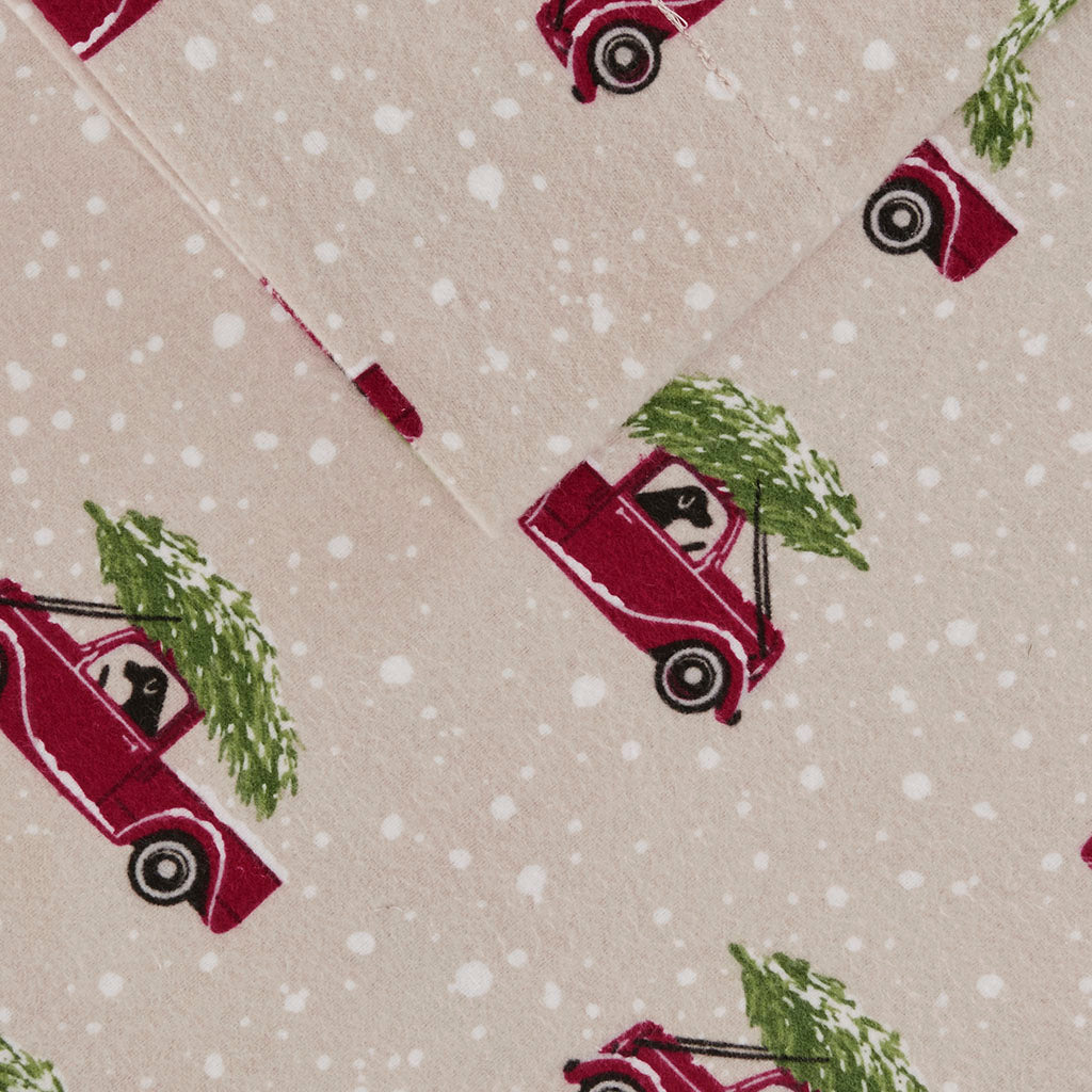 Cotton Flannel Sheet Set - Tan Cars
