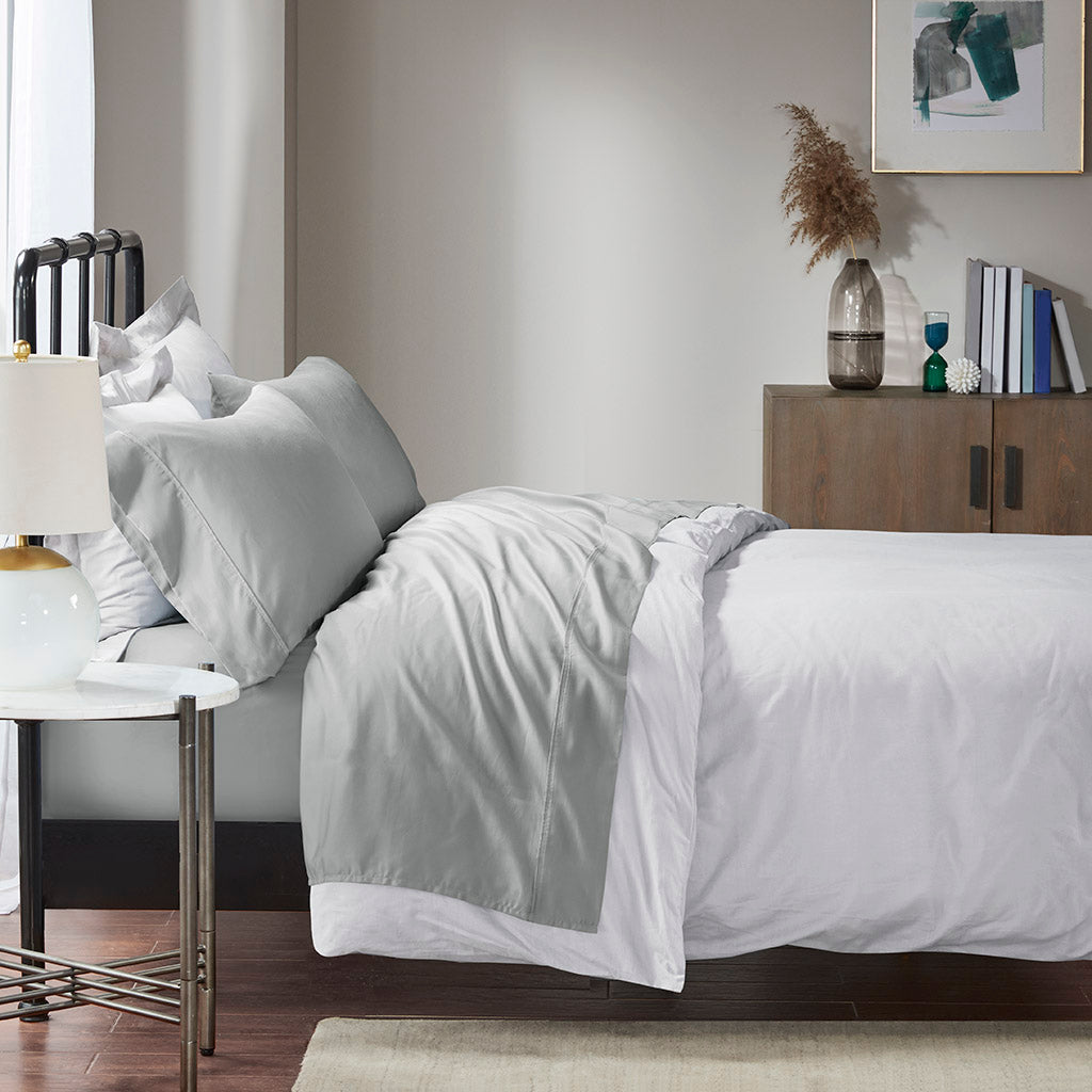 1500 Thread Count Cotton Blend 4 PC Sheet Set - Grey
