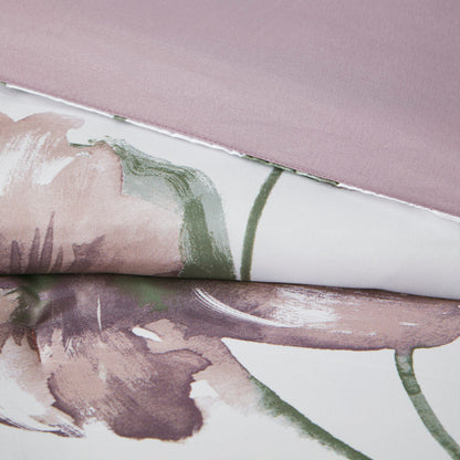 Alice Floral Comforter Set with Bed Sheets - Mauve