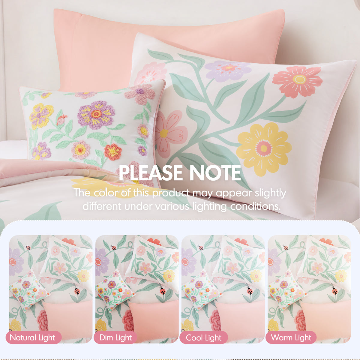 Floral Comforter Set - Pink