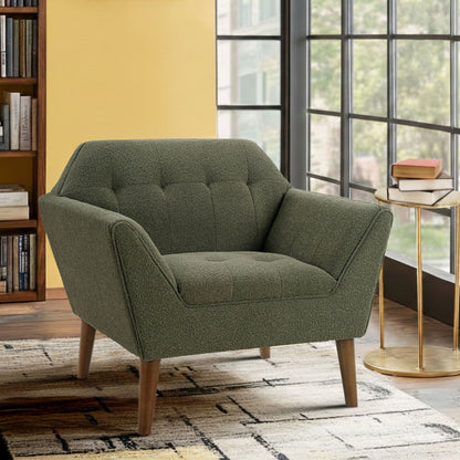 Newport Wide Mid-Century Modern Lounge Chair - Green