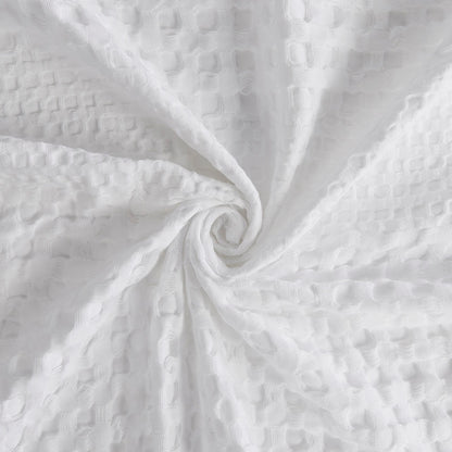 Arlo Super Waffle Textured Solid Shower Curtain - White