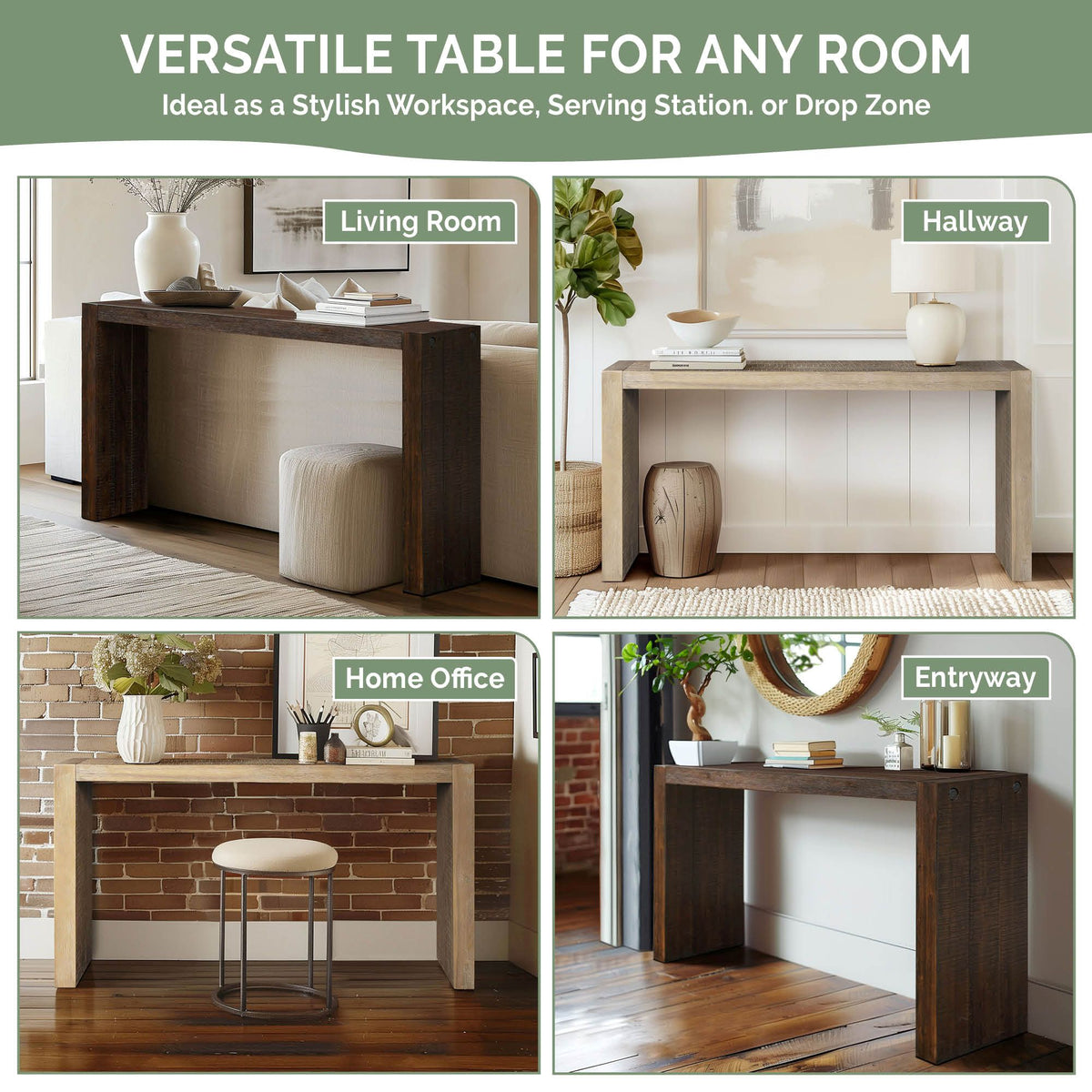 Monterey Counter-Height Wood Console Table (54"W) - Brown