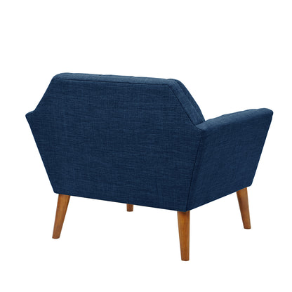 Newport Wide Mid-Century Modern Lounge Chair - Blue