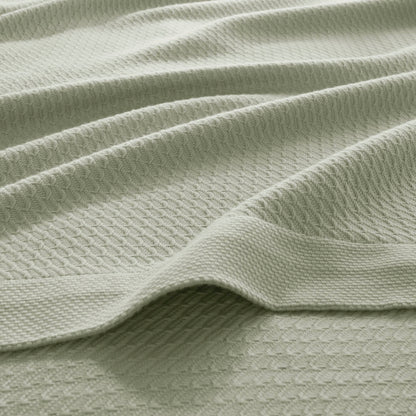 100% Certified Egyptian Cotton Blanket - Sage Green