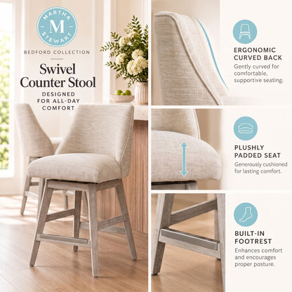 Winfield Swivel Counter Stool - Cream