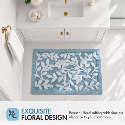 Serene Cotton Tufted Bath Rug - Blue
