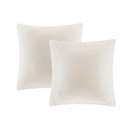 Hanae Cotton Blend Yarn Dyed Euro Sham - White