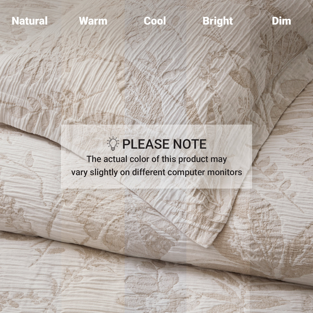 Maison Tropical Cotton Jacquard Botanical Duvet Cover Set - Linen