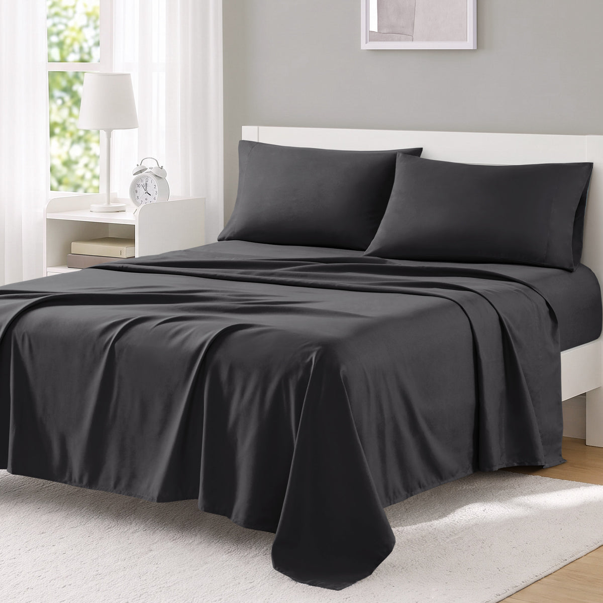 Microfiber All Season Soft Touch Sheet Set - Black
