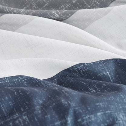 Jaxon Stripe Comforter Set with Bed Sheets - Blue/Grey