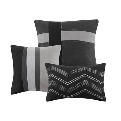 Palisades 7 Piece Faux Suede Comforter Set - Black
