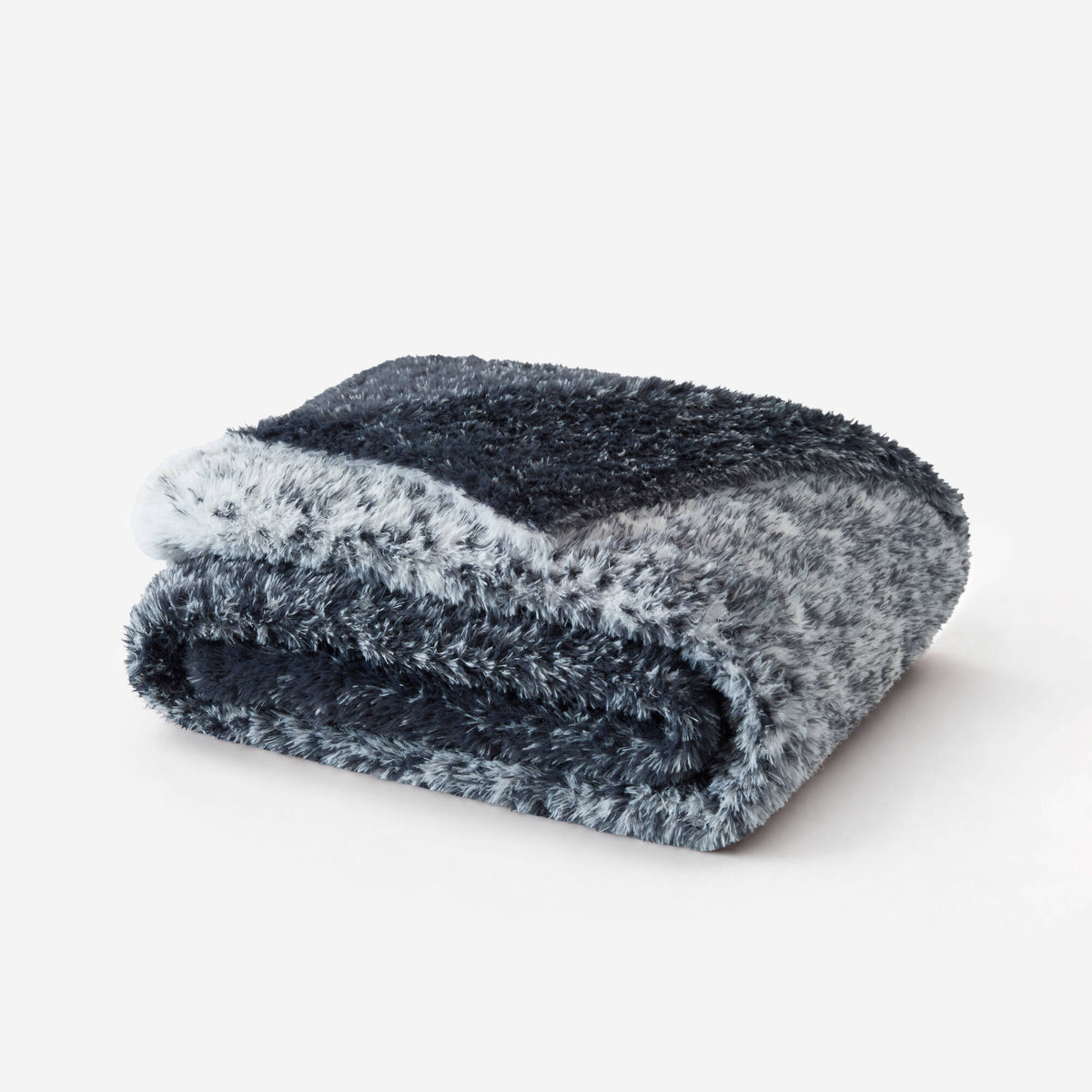 Ombre Knit Fur Throw - Blue Ombre