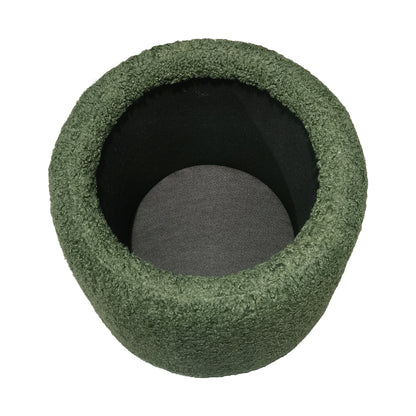 Tara Round Storage Ottoman - Green