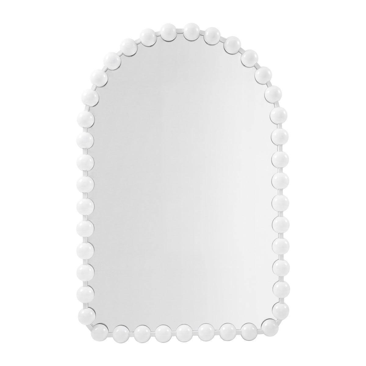 Marlowe 24X36 Arch Beaded Wall Mirror - White