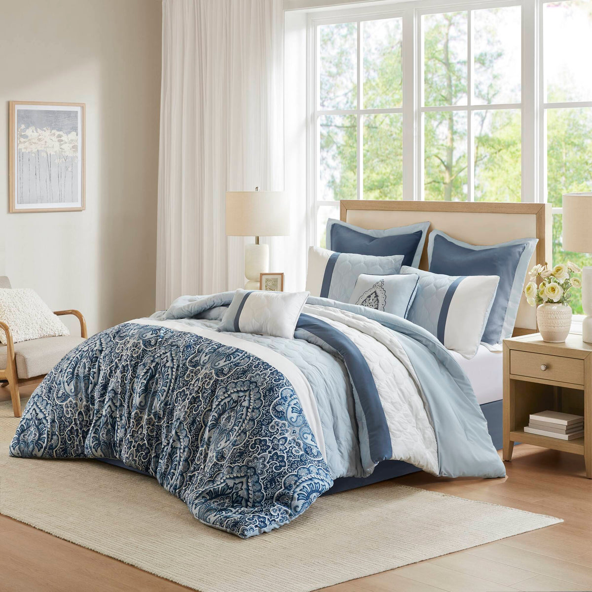 Shawnee 8 Piece Comforter Set - Blue