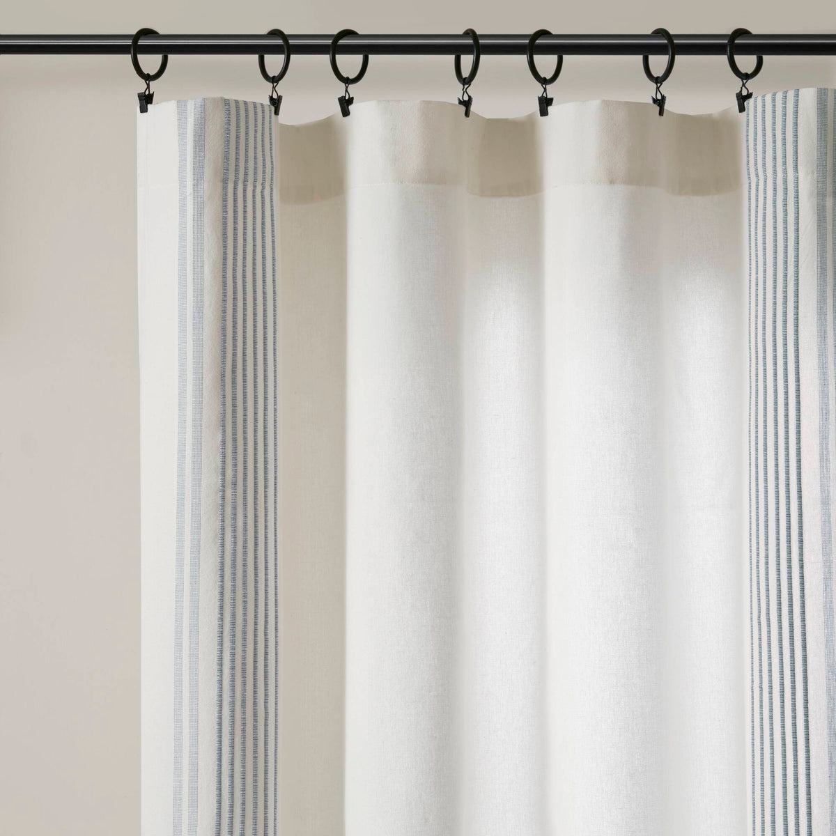 Morgan 2 window panels with 16 rings - White/Blue