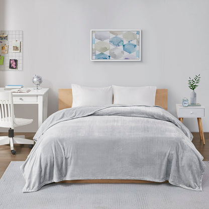 Microlight Plush Oversized Blanket - Grey