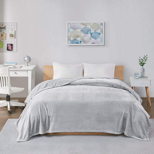 Microlight Plush Oversized Blanket - Grey