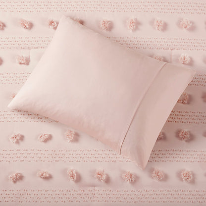 Lucy Clip Jacquard Comforter Set - Pink