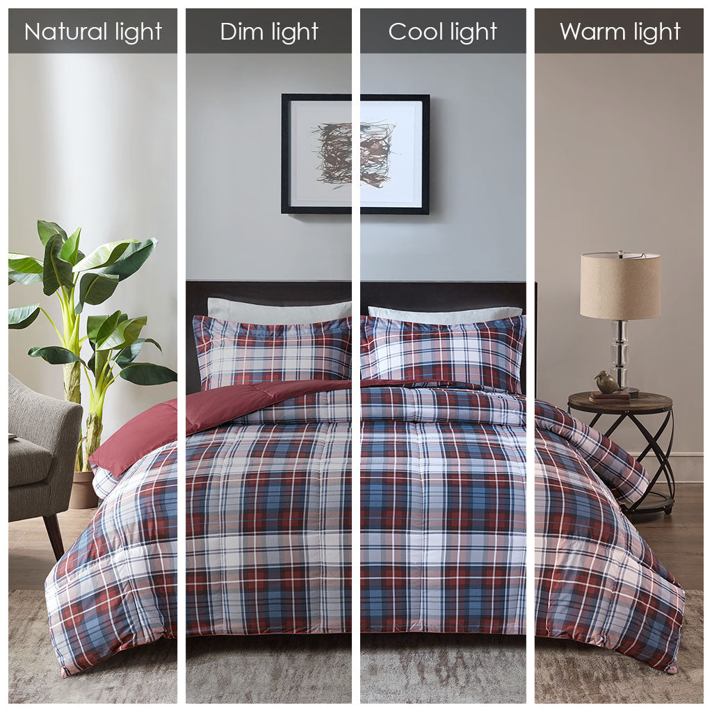 Parkston 3M Scotchgard Down Alternative All Season Comforter Set - Red