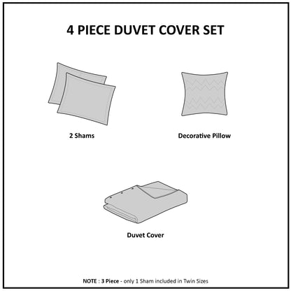 Cassiopeia Watercolor Tie Dye Printed Duvet Cover Set with Throw Pillow - Lavender