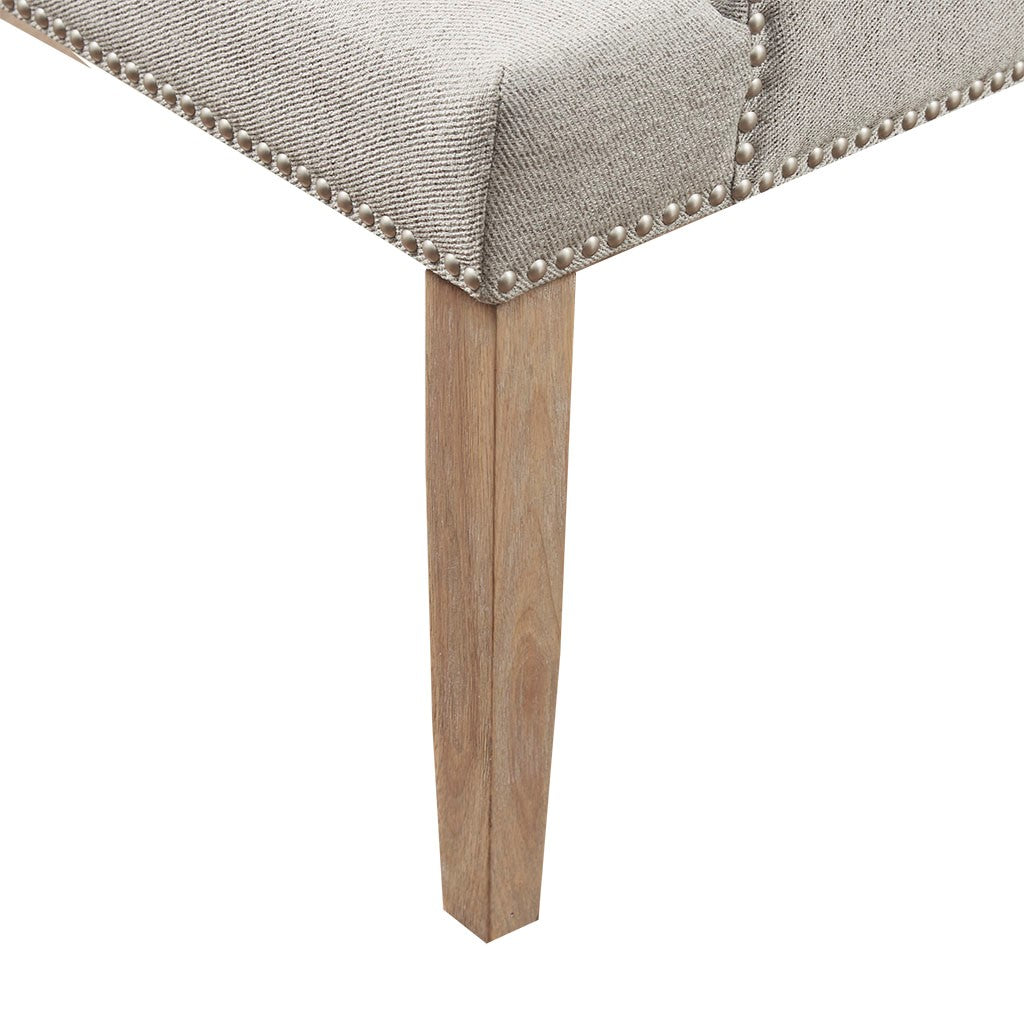 Lucas Light Grey Button Tufted Captain Accent Chair