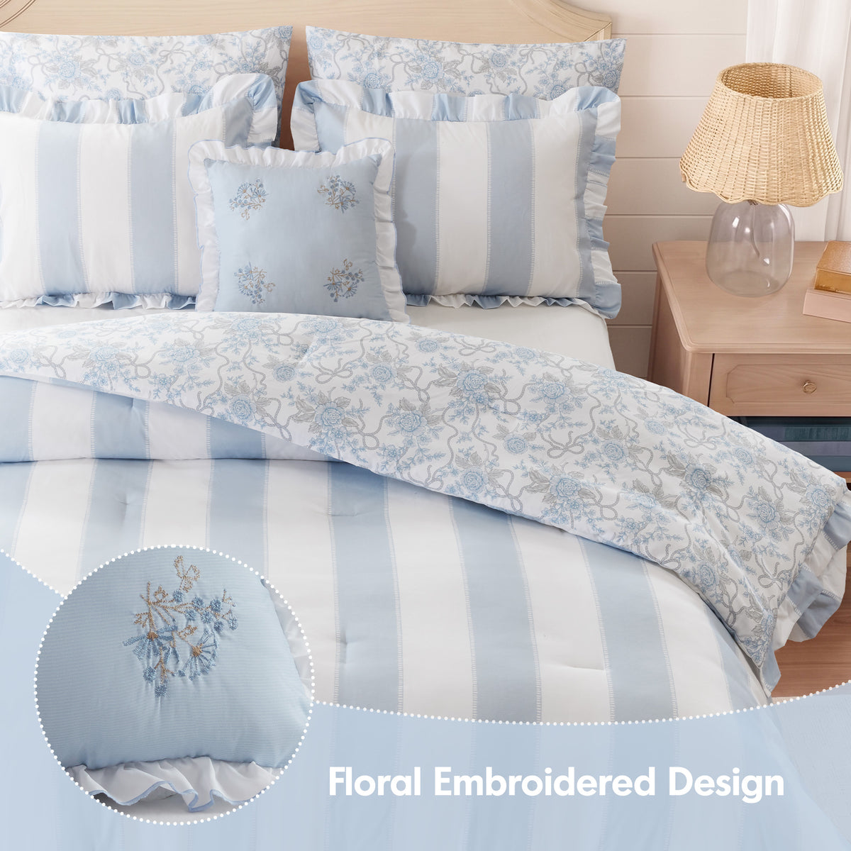 Lara Comforter Set - Blue