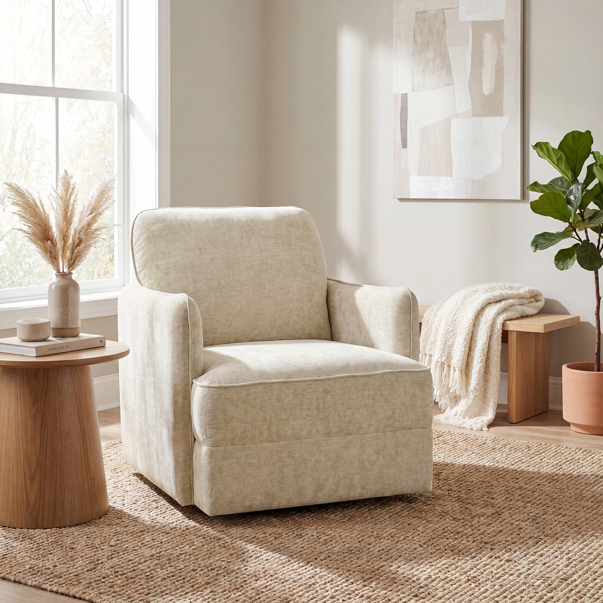 Carly Swivel Chair - Sand