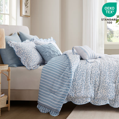 Darcy 5 Piece Print Comforter Set - Blue