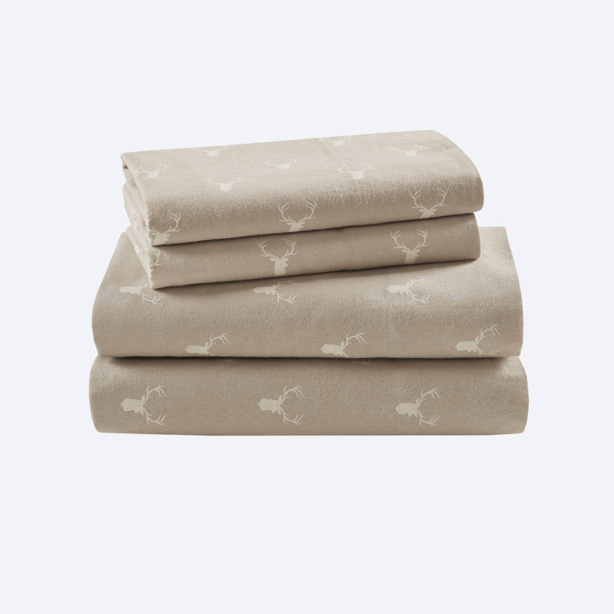 Cotton Flannel Sheet Set - Stag Head