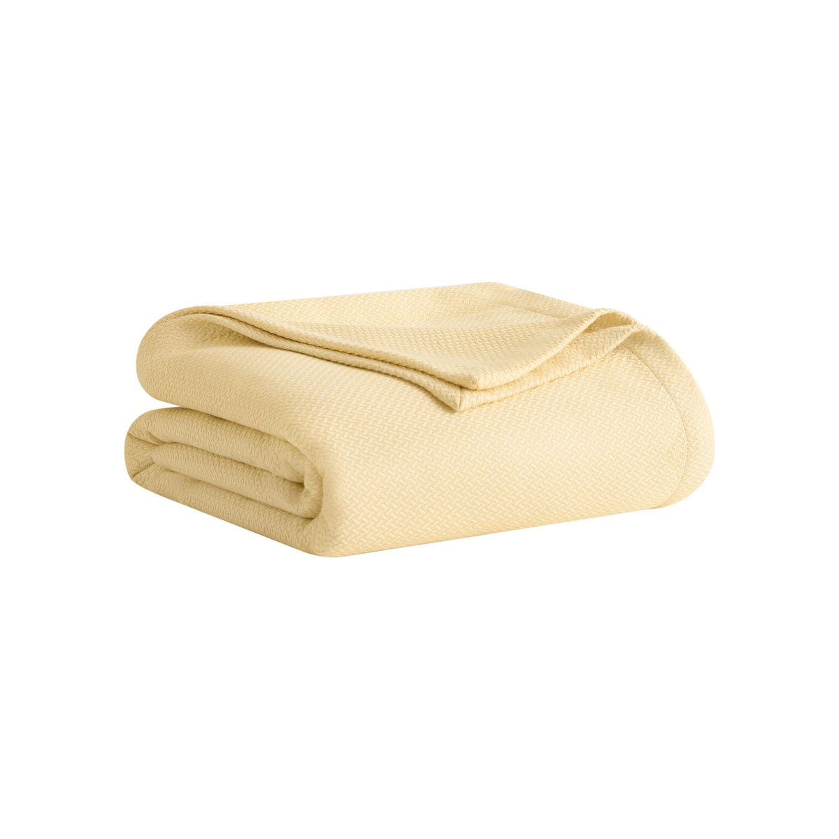 100% Certified Egyptian Cotton Blanket - Micro- herringbone Yellow