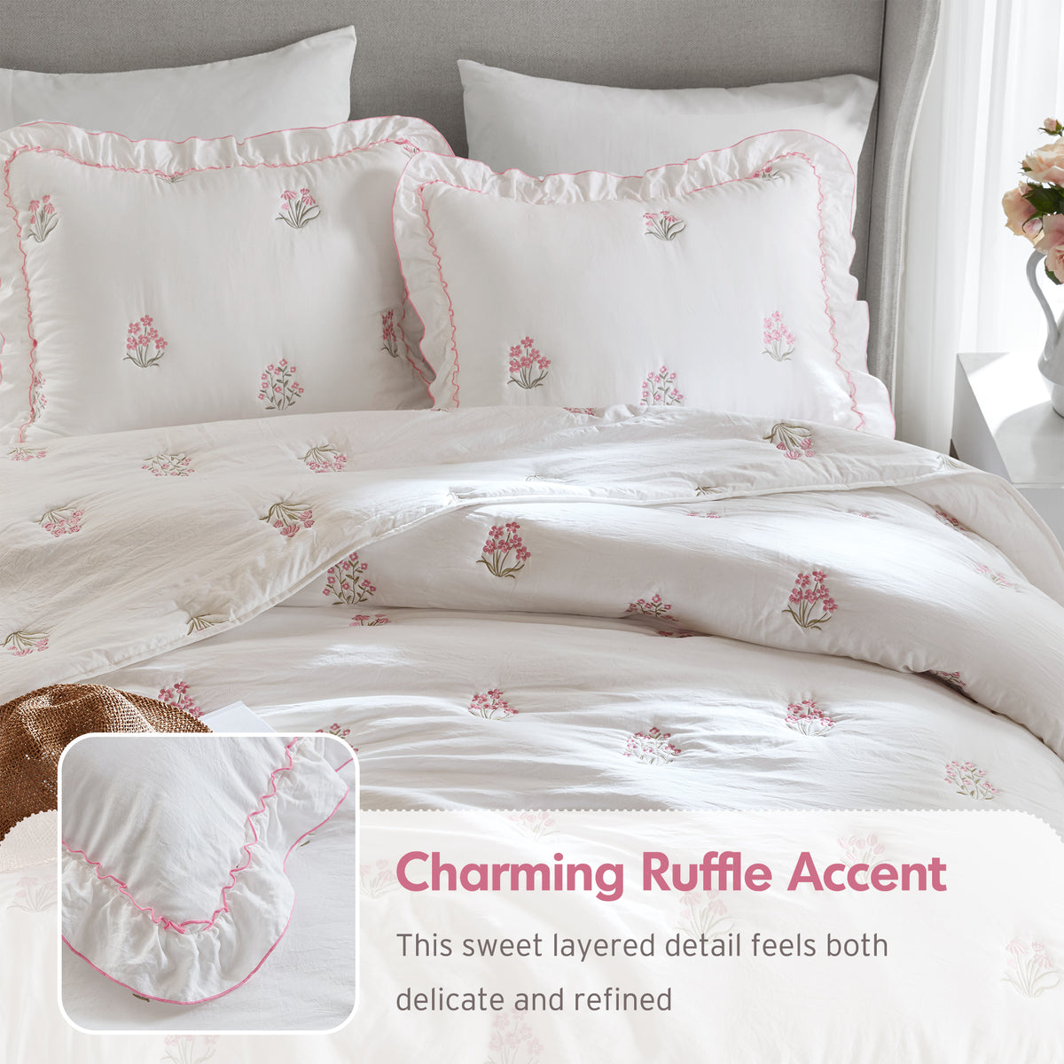 Aglaia Quilt Set - Pink