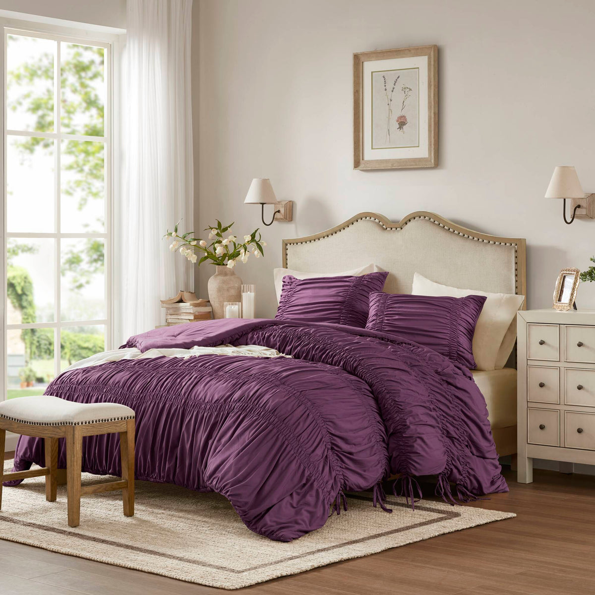 Mia Comforter Set - Purple