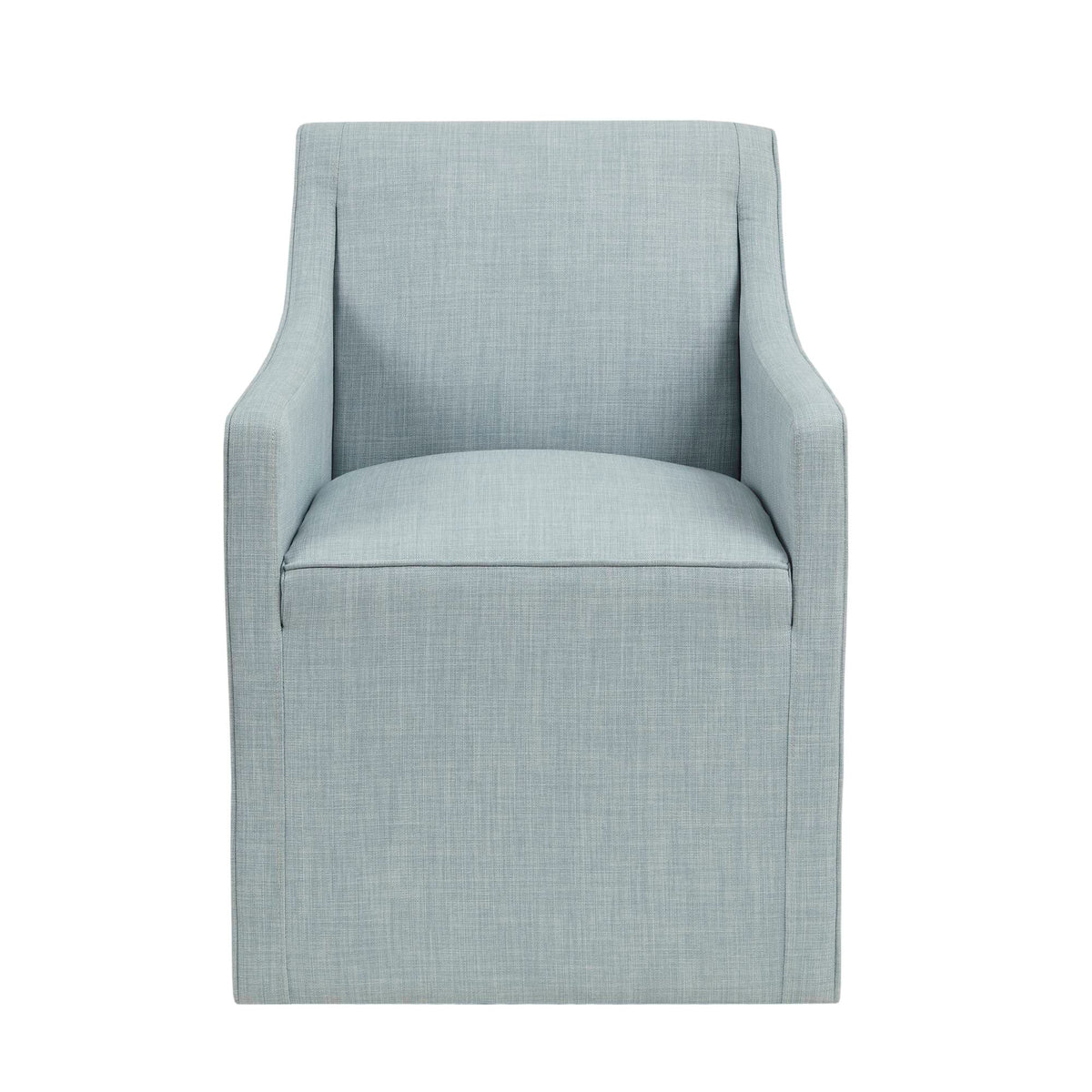 Charlotte Upholstered Dining Arm Chair with Hidden Casters - Blue