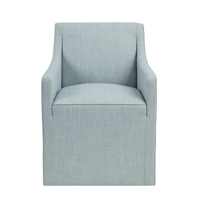 Charlotte Upholstered Dining Arm Chair with Hidden Casters - Blue